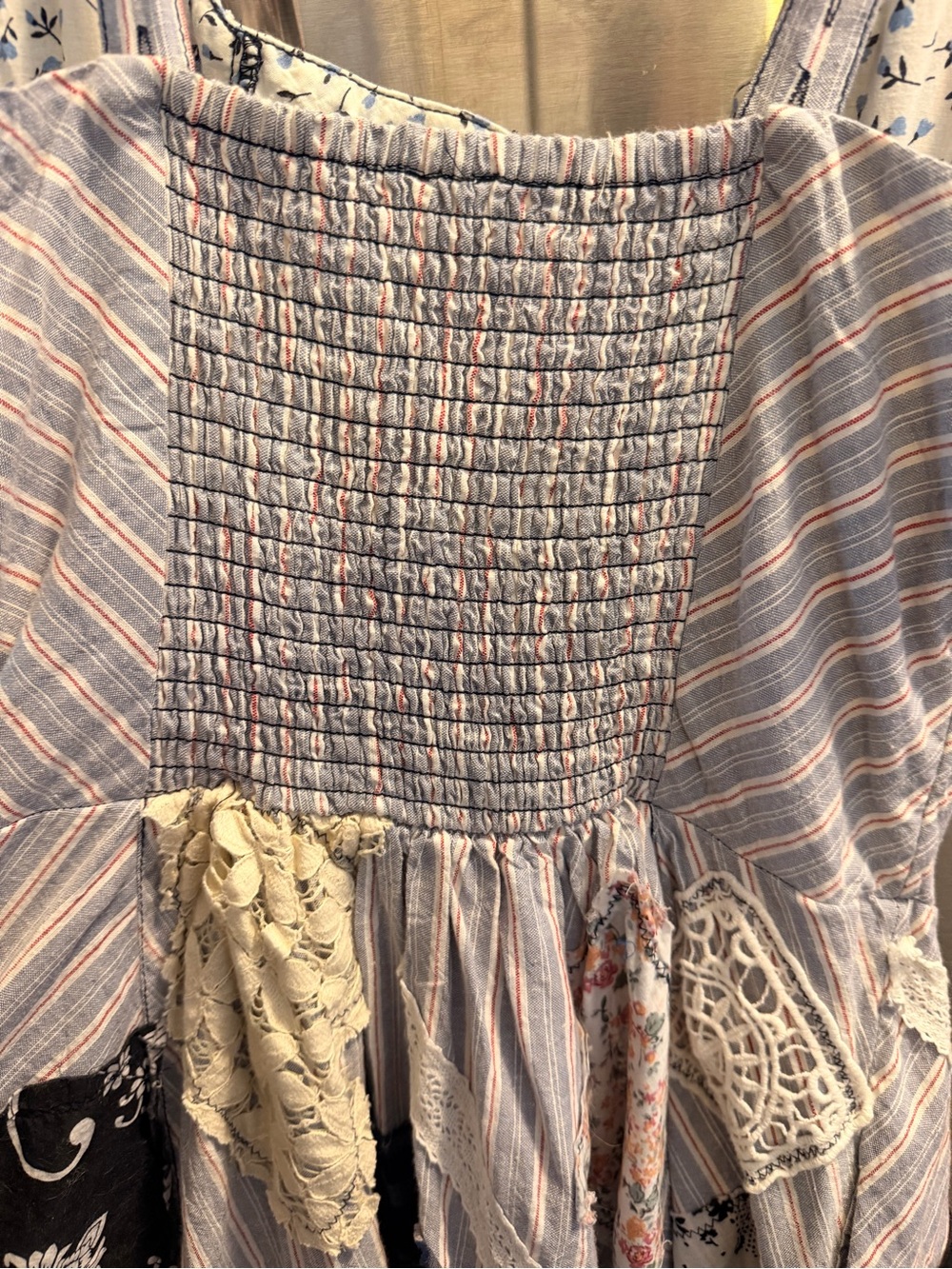 Pilcro Light Blue Striped Patchwork Button-Front Maxi Dress - Picture 2 of 16